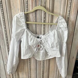 White Eyelet Women's Top